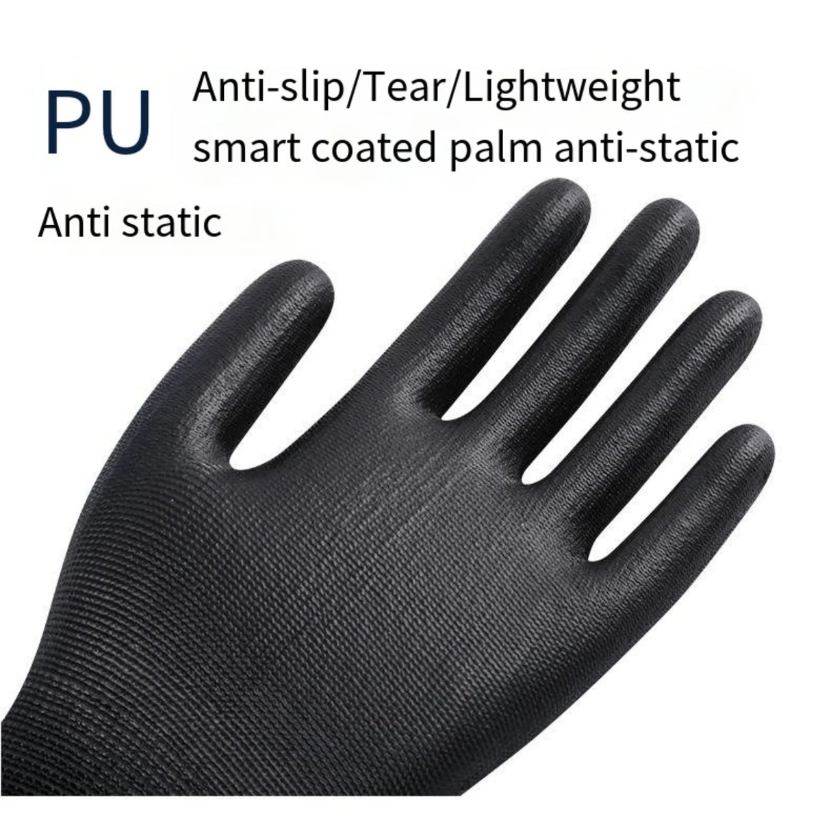 10 pares de guantes de seguridad duraderos: antideslizantes, resistentes al desgaste y con protección ESD para jardinería y carpintería.