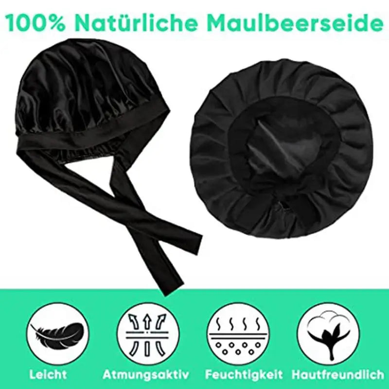 Bonnet de nuit en satin pour femme et homme, bonnet de nuit unisexe, bonnet de douche