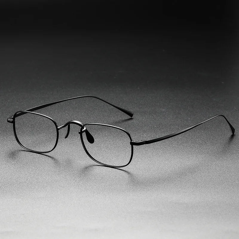 Vintage Small Square Oval 6.5g Ultra-Light Pure Titanium frame ,KJ45|Thin Frame of Golden Wire|For Men and Women
