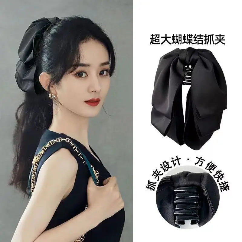 Barrettes à cheveux coréennes de grande taille pour femmes, accessoires pour queue de cheval haute