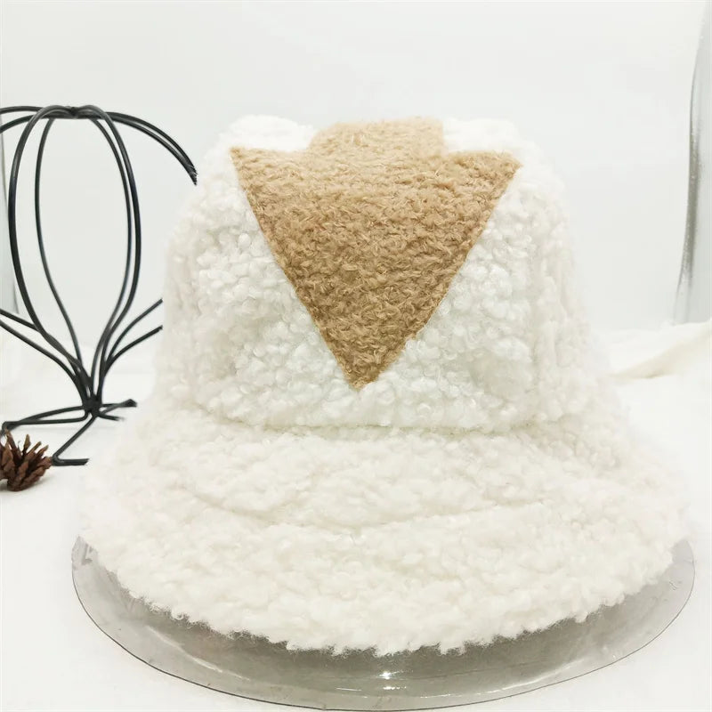 Chapeau bob Appa en laine d'agneau pour femme, casquette de pêche chaude d'hiver, en fausse fourrure, avec symbole de flèche imprimé, pour homme, chapeau plat Tide