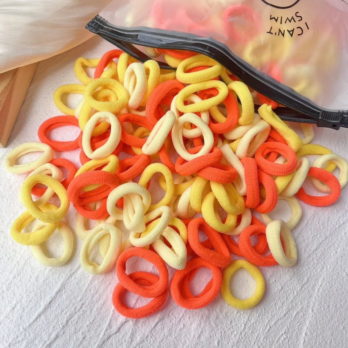 LOVEKIKI 50Pcs Elastic Hair Bands Girls Hair Accessories Mini Colorful Nylon Headband Kids Ponytail Holder Scrunchie Ornaments