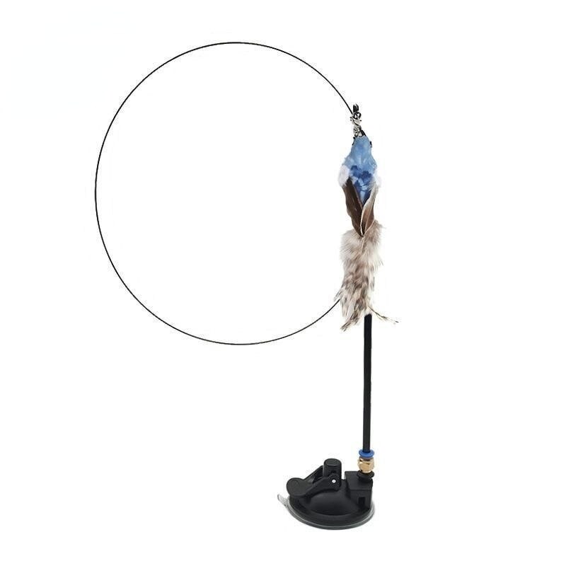 NONOR Simulationsvogel, interaktives Katzenspielzeug, lustiger Federvogel mit Glöckchen, Katzenstab zum Spielen mit Kätzchen, Teaser-Zauberstab, Spielzeug, Katzenbedarf