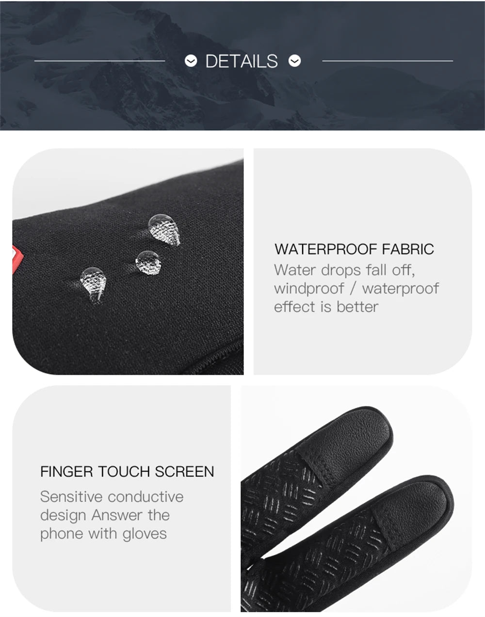 Hot Winter Gloves For Men Women Touchscreen Warm Outdoor Cycling Driving Motorcycle Cold Gloves Windproof Non-Slip Womens Gloves