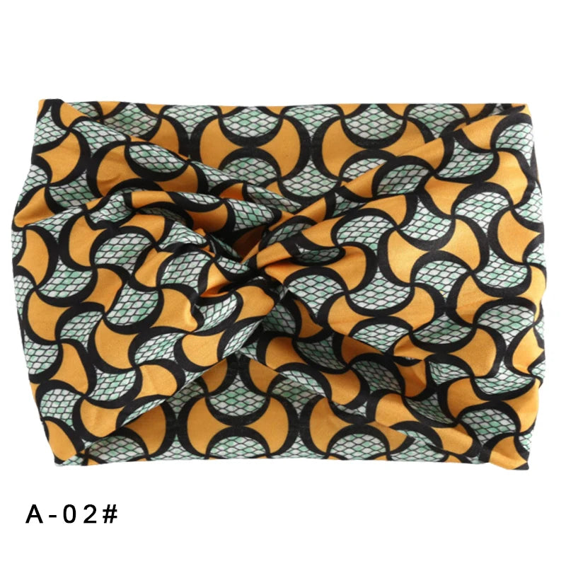 Printed Wide Elastic Headband Pilates Yoga Running Cycling Hairband Turban Makeup Hair Hoop Makeup Headwrap for Women Girl