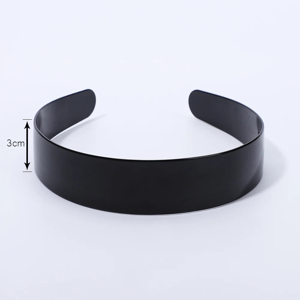 1 Piece Simple Women Headbands Fashion Head Band for Girls Solid Black Color Casual Hair Accessories Plastic Headbans Wholesale