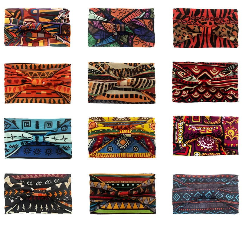 Boho Headbands For Women Fashion Wide Headscarf Bohemian Yoga Workout Head Bands Hair Accessories Band