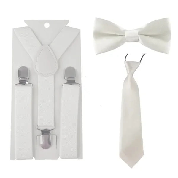 Fashion 3PCS School Boys girls Children Kids brace elastic Suspenders for shirt suspensorio Tie Bowties butterfly Set TR0001