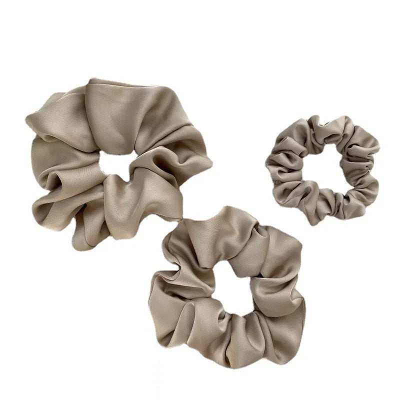 Silk Scrunchie Elastic Hair Bands Solid Color Women Girls Headwear Fashion Headband Ponytail Holder Hair Accessories
