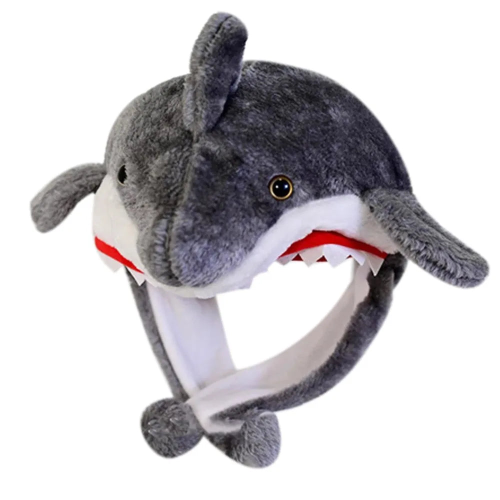 Ear Protection Cartoon Plush Moving Hat Animal Neck Warmer Movable Ears Airbag Cap Animal Earflap Hat Cosplay Party