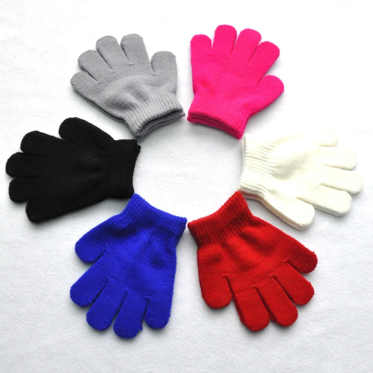 Gants tricotés pour enfants, mitaines d'hiver en fourrure solide pour enfants de 3 à 7 ans