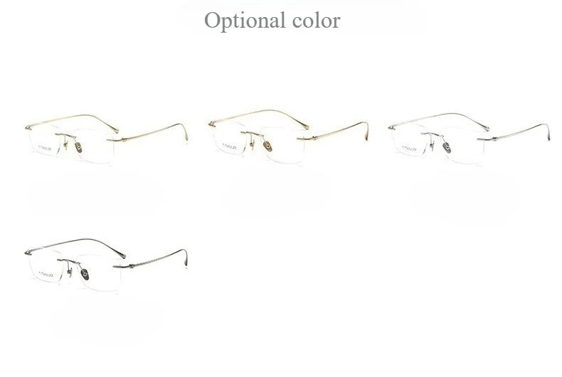 Fashionable and Simple Frameless Titanium Alloy Business Men's Glasses Personalized High-quality Women's Frames Suitable Myopia