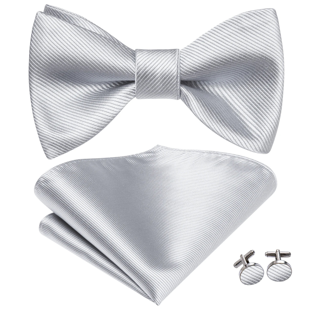 Dropshipping Jacquard Silk Mens Self Bow Tie Hanky Cufflinks Set Male Butterfly Knot Bowtie Wholesale for Male Wedding Business