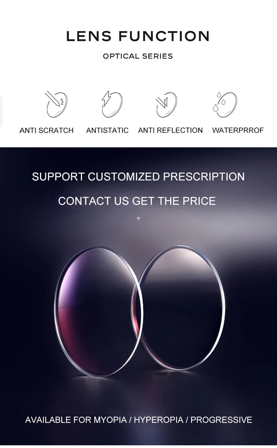 CAPONI Original Designer Men Glasses Frames Pure Titanium Business Eyewear Anti Blue Light Multifunctional Frame Glasses J23615