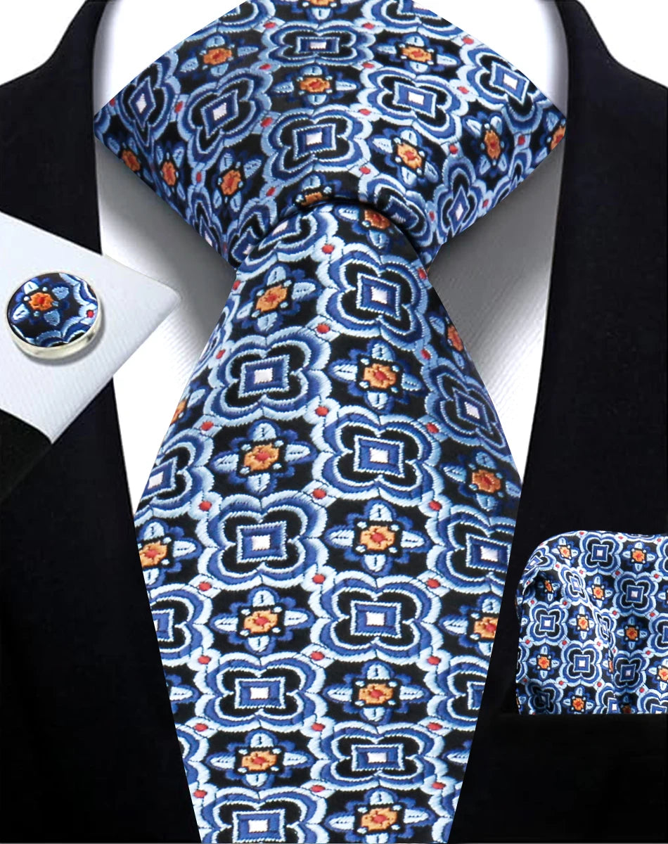 Cravate homme Paisley Jacquard tissé 8 cm formelle affaires mariage cravate poche carré ensemble costume cravate haute qualité fait main Gravata