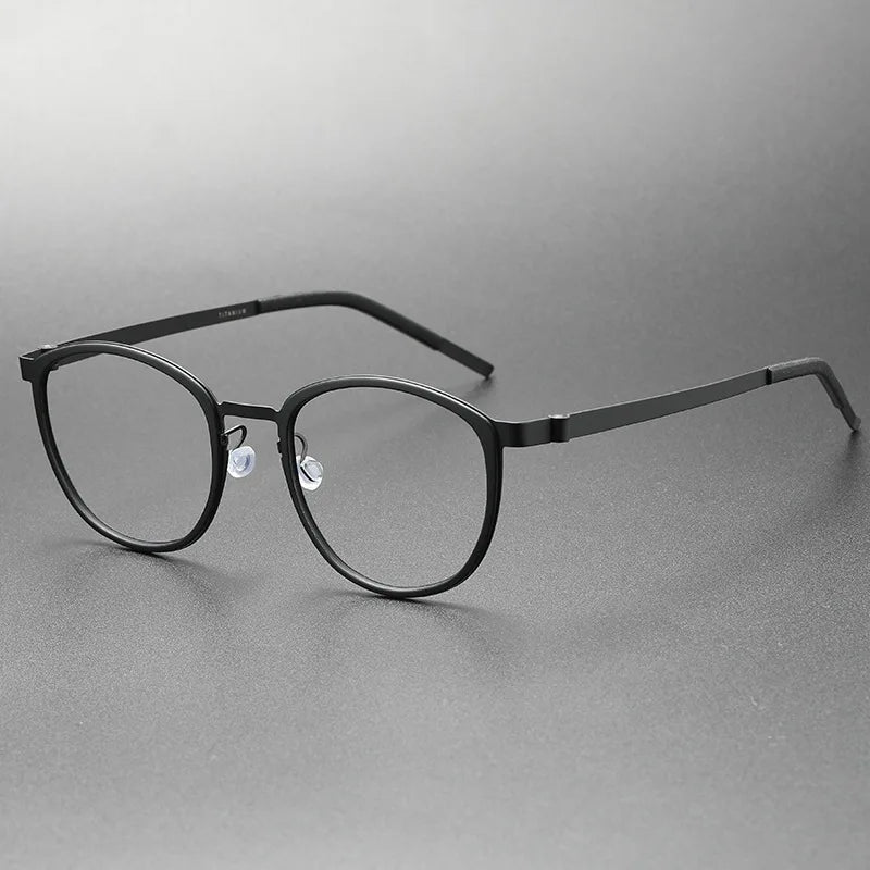 2023 Titanium Glasses Frame for Men Women Vintage Round Myopia Optical Eyewear Screwless Prescription Eyeglasses Frame Spectacle
