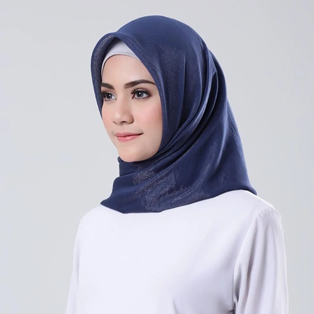 Foulard carré en soie teinté Polour 2024 pour femme, grande taille, couleur unie, bandeau doux, prêt à porter, bandana de luxe, 110 x 110 cm