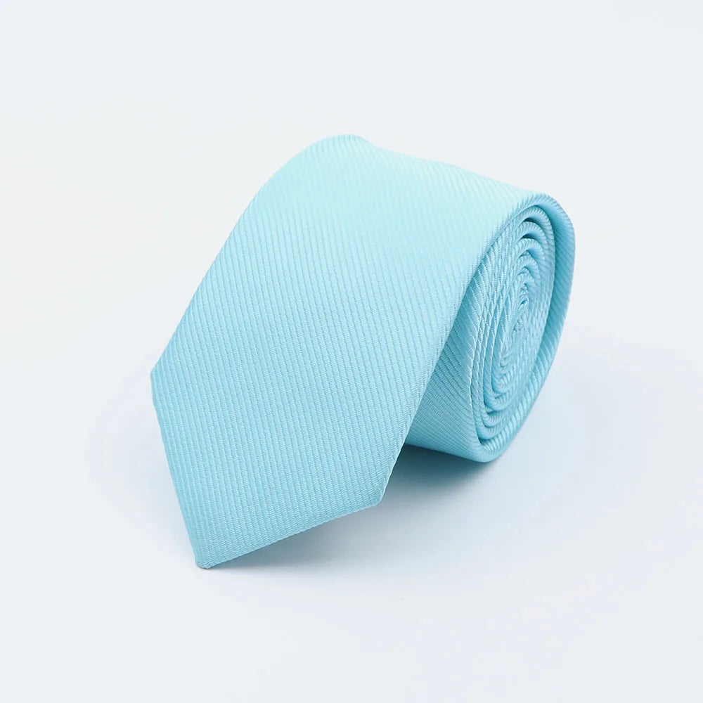 Cravate classique unie pour homme, cravate formelle à rayures, 6 cm, fine, pour mariage, slim, pour marié