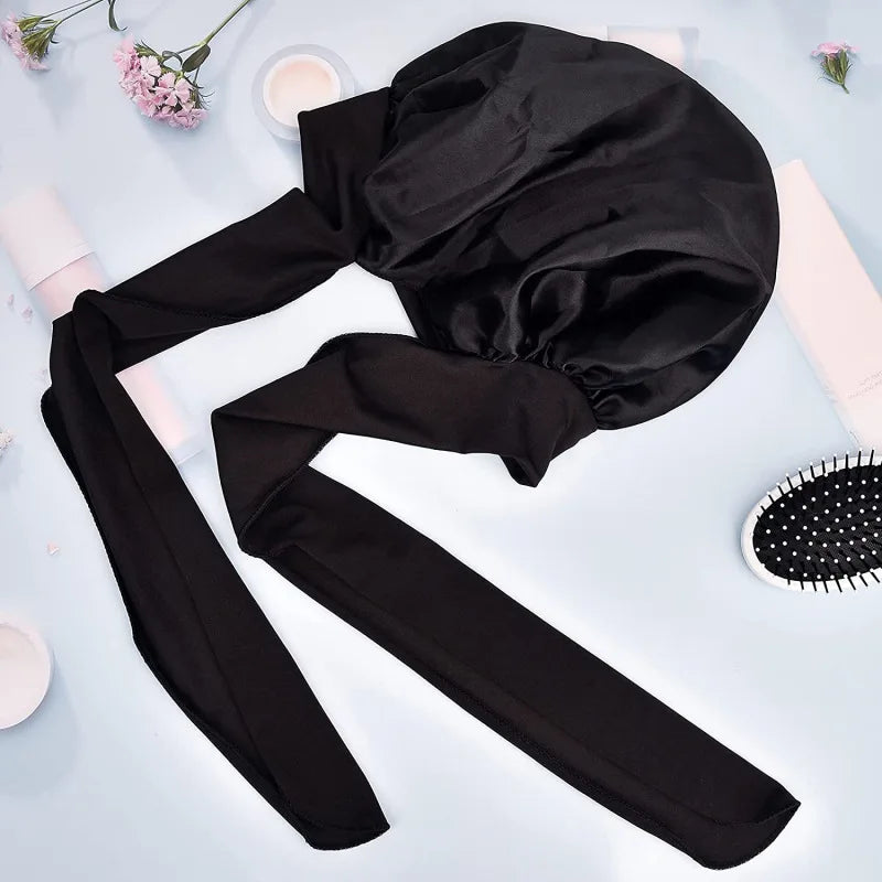 Bonnet de nuit en satin pour femme et homme, bonnet de nuit unisexe, bonnet de douche