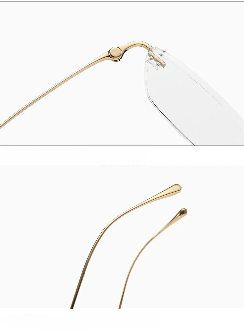 Fashionable and Simple Frameless Titanium Alloy Business Men's Glasses Personalized High-quality Women's Frames Suitable Myopia