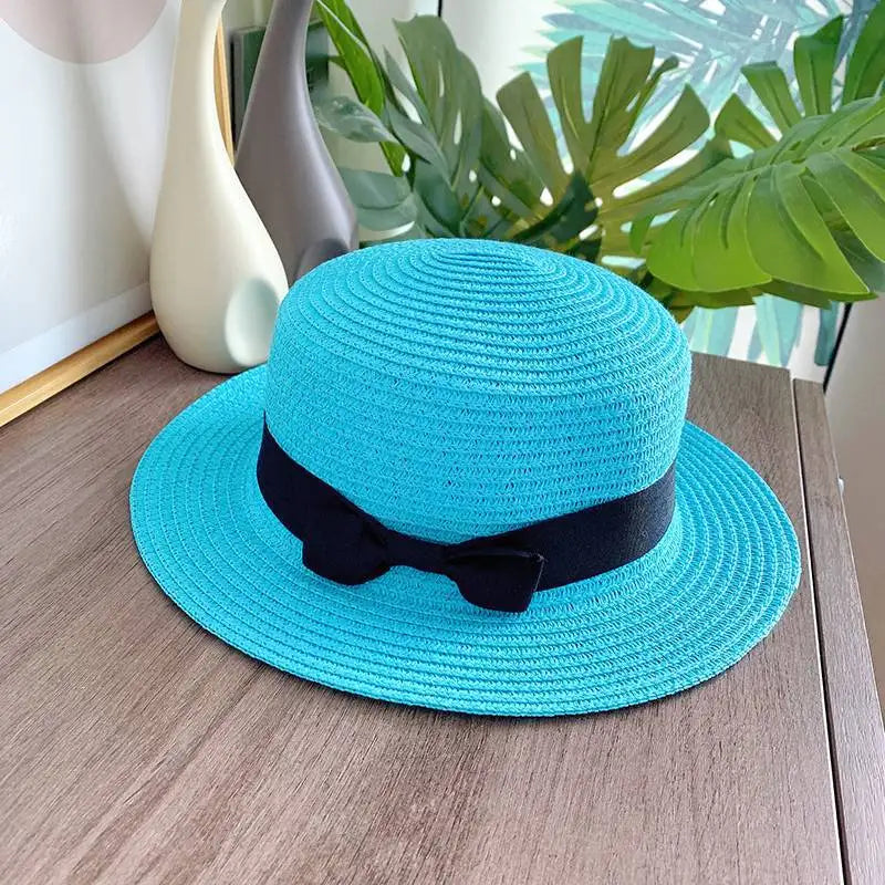 women straw hat Flat Top Straw Hat Vacation Casual Shopping Beach Hats for Woman Hats for girls Church Courtesy Panama Sun Hat