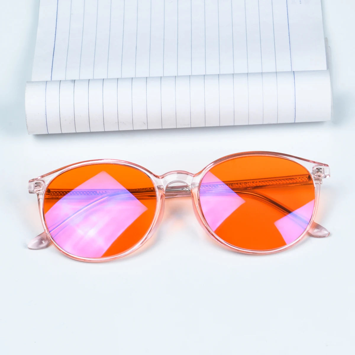 red glasses red blue light glasses for better sleep blue light blocking glasses orange lenses Tr90 women eyeglasses SH2022
