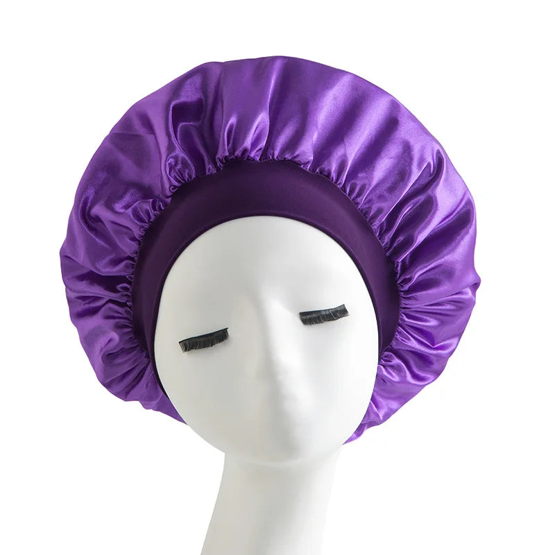 Satin Hat Sleep Silk Round Fabric Protect Hair Comfort Hair Night Anti-frizz Sleeping Hat Four Seasons Breathability Sleep Cap