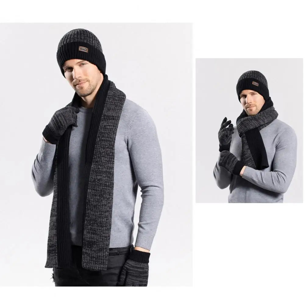 Écharpe longue tricotée pour femme, bonnet d'hiver ultra-épais doublé en polaire, bonnet chaud d'hiver, gants, écharpe, ensemble super doux pour homme