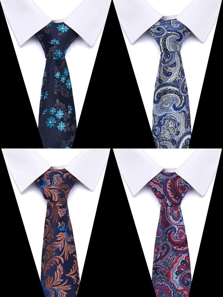 Cravate homme 7,5 cm, style nouveau, bleu, vert et orange, motif cachemire, motif floral, pour mariage, travail