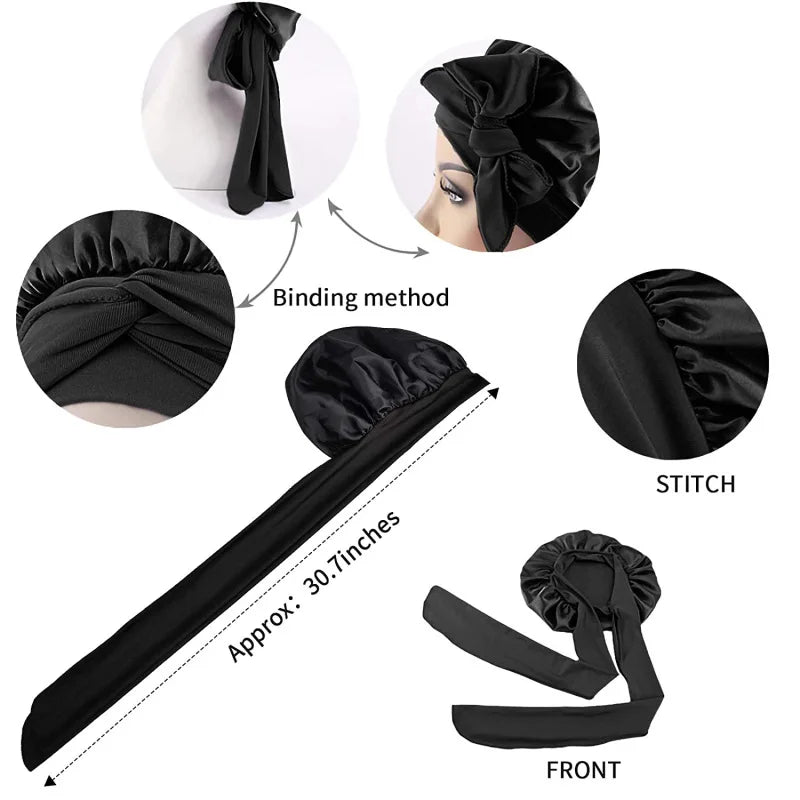 Bonnet de nuit en satin pour femme et homme, bonnet de nuit unisexe, bonnet de douche