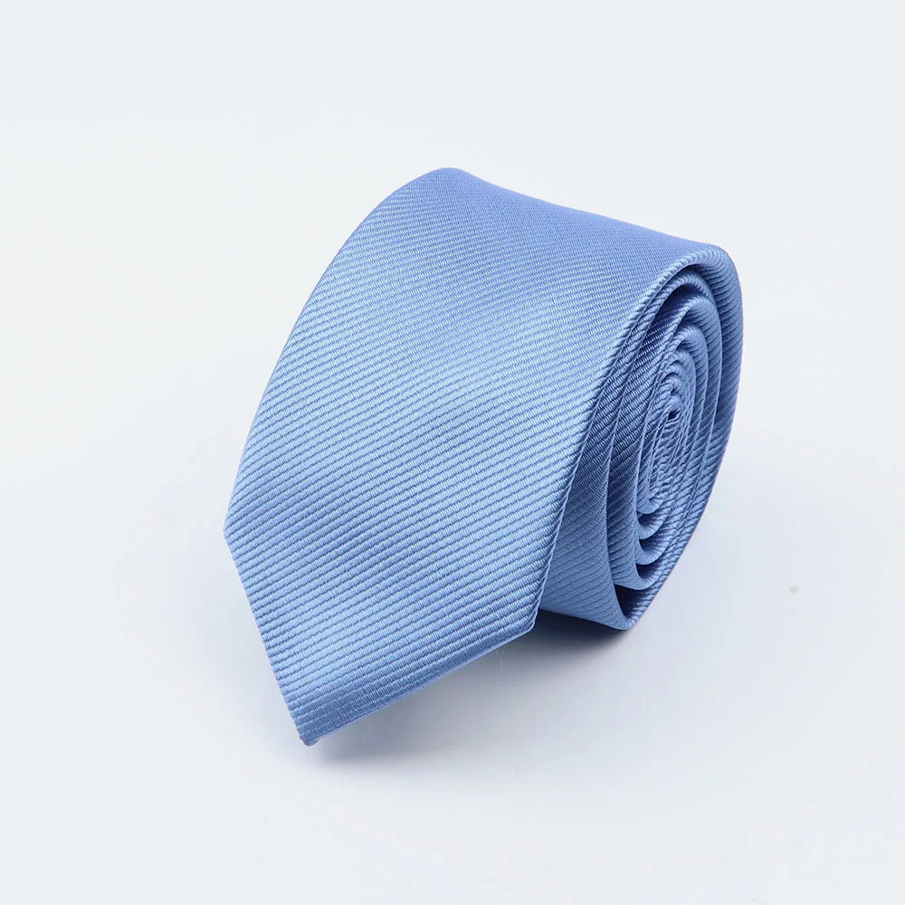 Cravate classique unie pour homme, cravate formelle à rayures, 6 cm, fine, pour mariage, slim, pour marié
