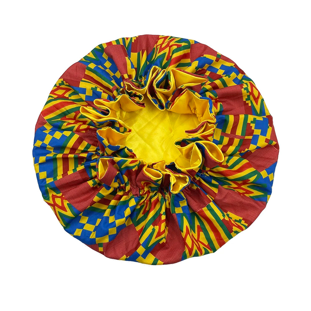 Double Layer Silky Satin Bonnet Women Sleeping Cap Large Reversible Satin Linned Night Sleep Headwrap Hat Hair Wrap Accessories