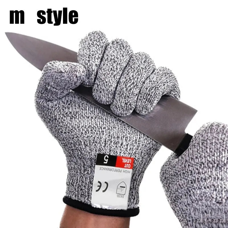 Guantes de trabajo de seguridad anticortes, color gris y negro, nivel 5, protección para cortar vidrio.
