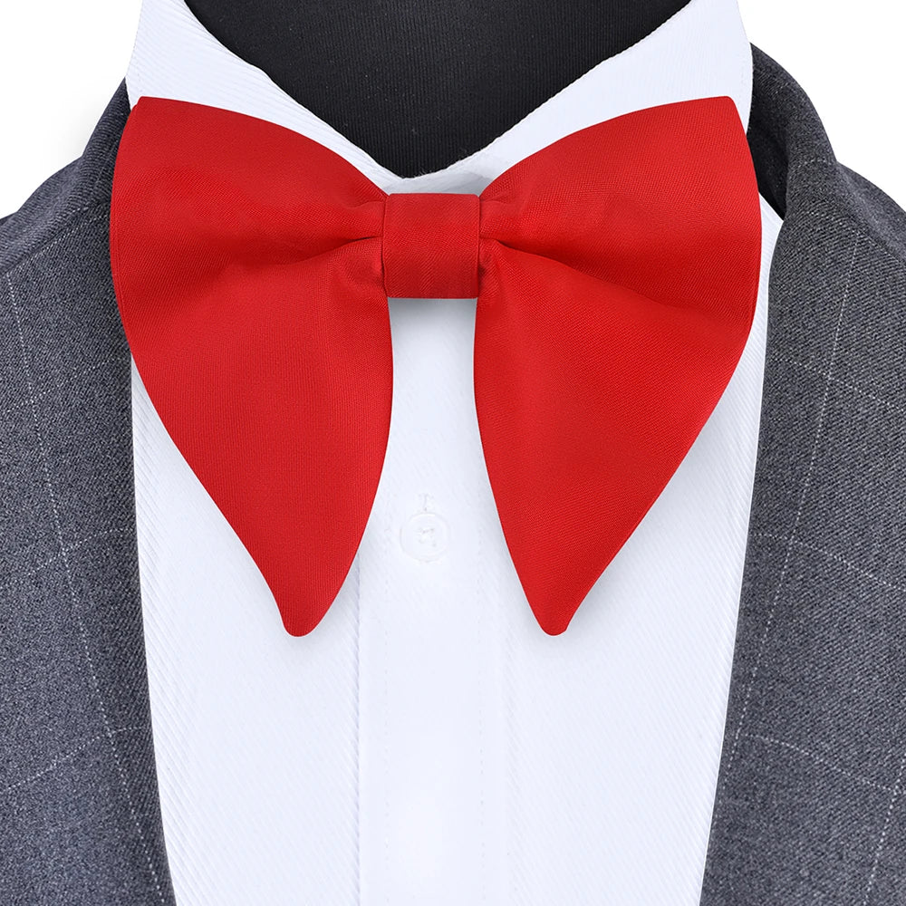 New Big Bow Ties Men's Solid Bowtie Red Black Yellow Fashion Bowknot For Men Wedding Party Accessories
