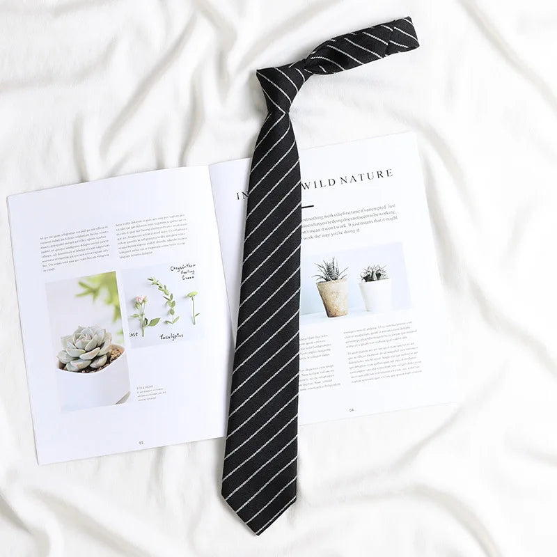 Korean style elegant Ties for men gifts Top clothes accessories Wedding Black Gray Striped JK Ladies Collar Slim Neck Bow tie