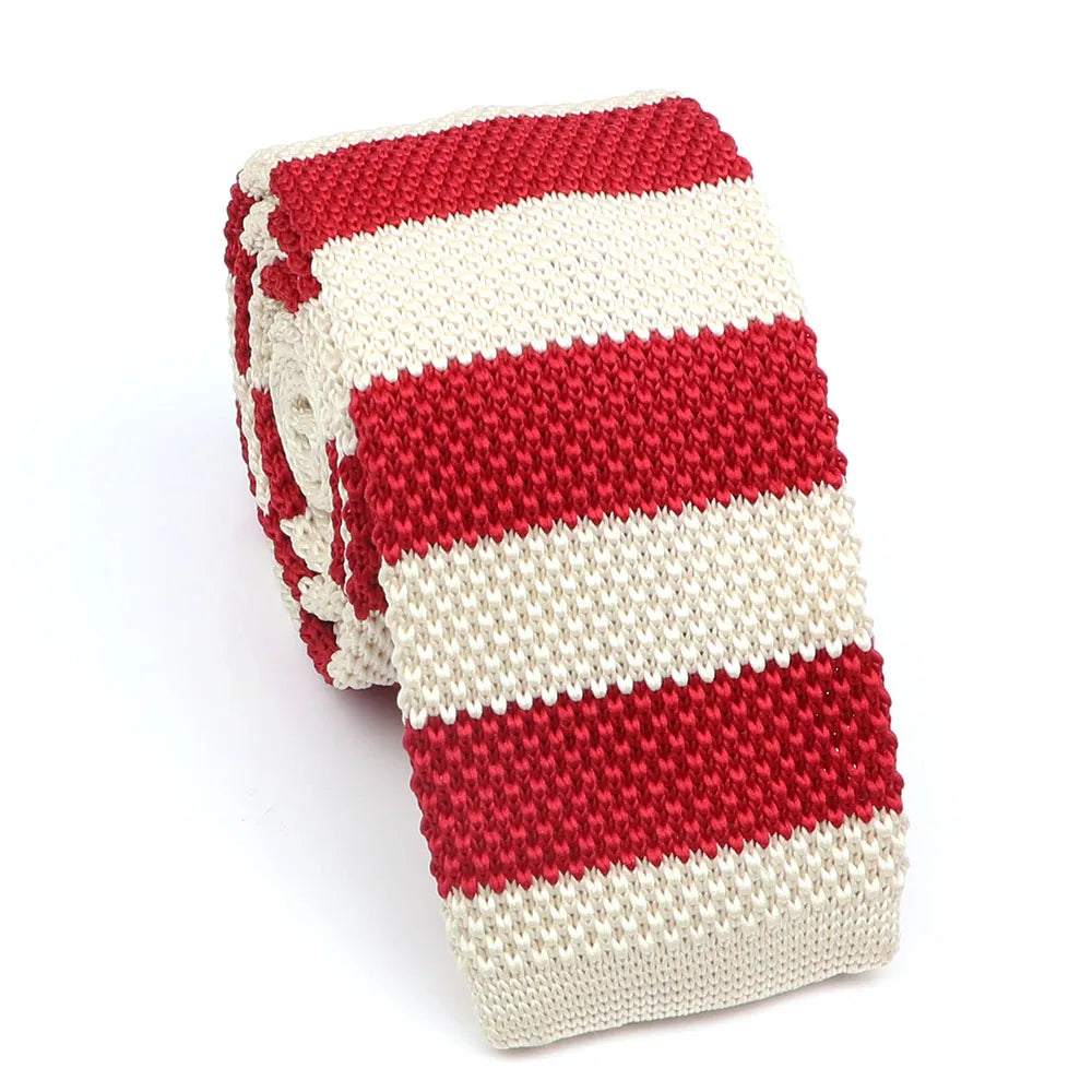 Cravate en tricot pour homme, tendance, fine, rayée, tissée, tricotée, colorée, chaude, design, idée cadeau