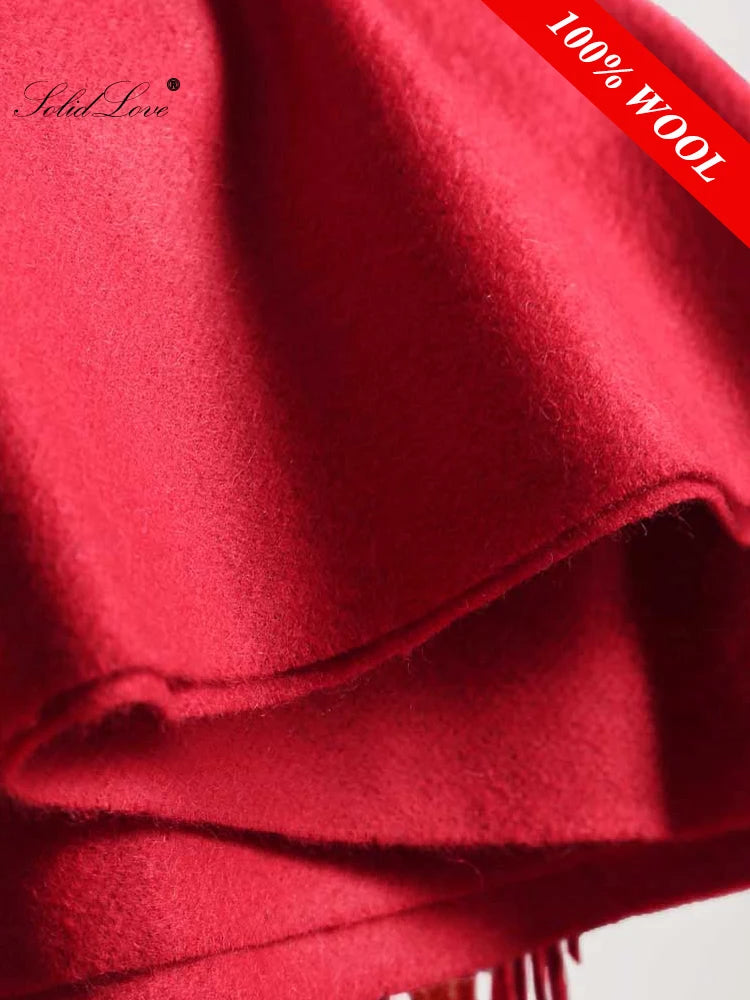 100% Wool Scarf Women Thickening Cashmere Winter Scars Shawls Fashion Female Pashmina Scarves Oversized Keep Warm Warps 300g