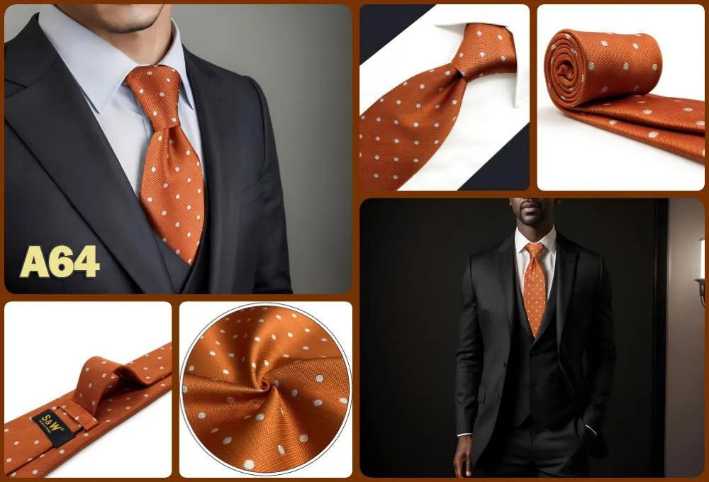 Cravates classiques jaunes et marron pour hommes, tenue de soirée, mariage, école, livraison directe