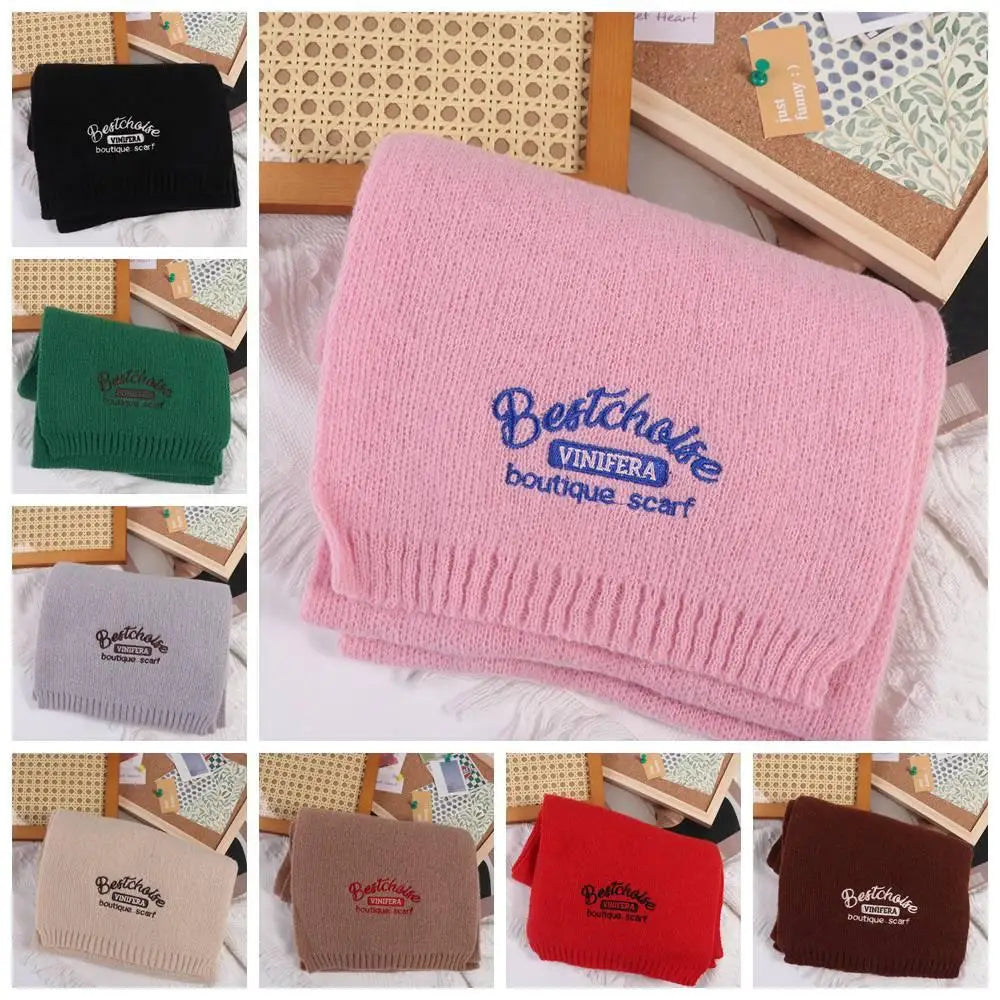 Embroidered Wool Scarf Cashmere Shawl Wool Scarves Winter Cashmere Scarves Korean Style Scarves Letter Long Shawl Autumn Winter