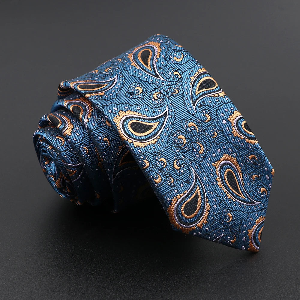 26 Styles Men's Jacquard Novelty Ties Skinny Floral Paisley Striped Necktie Business Narrow Suit Shirt Daily Wear Accessories