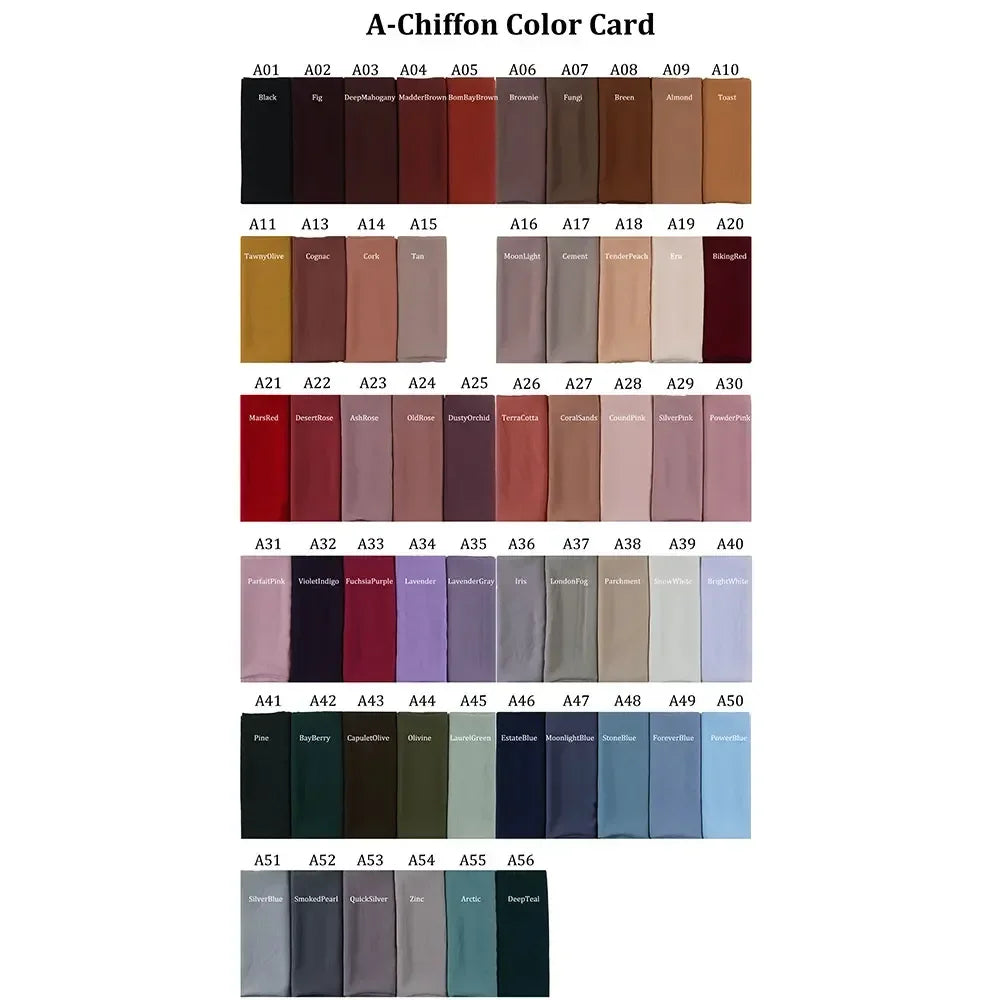Muslim Chiffon Hijab Solid Color HIjabs Head Wraps Hijabs Scarves Ladies Foulard Femme Veil Scurf for Women 70*180cm