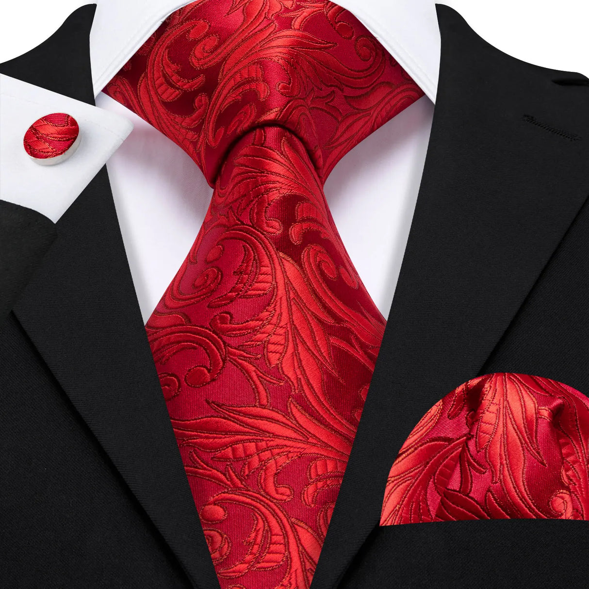 Ensemble élégant de cravates et boutons de manchette en soie à fleurs multiples pour homme, cravate jacquard à fleurs pour mariage, entreprise, fête, événement, Barry.Wang