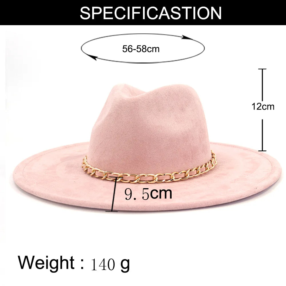 Avocado Green Fedora Suede Hat Checkered Belt Water Drop Top Large Brim Hat Men's and Women's Hat Suede Hat sombrero mujer