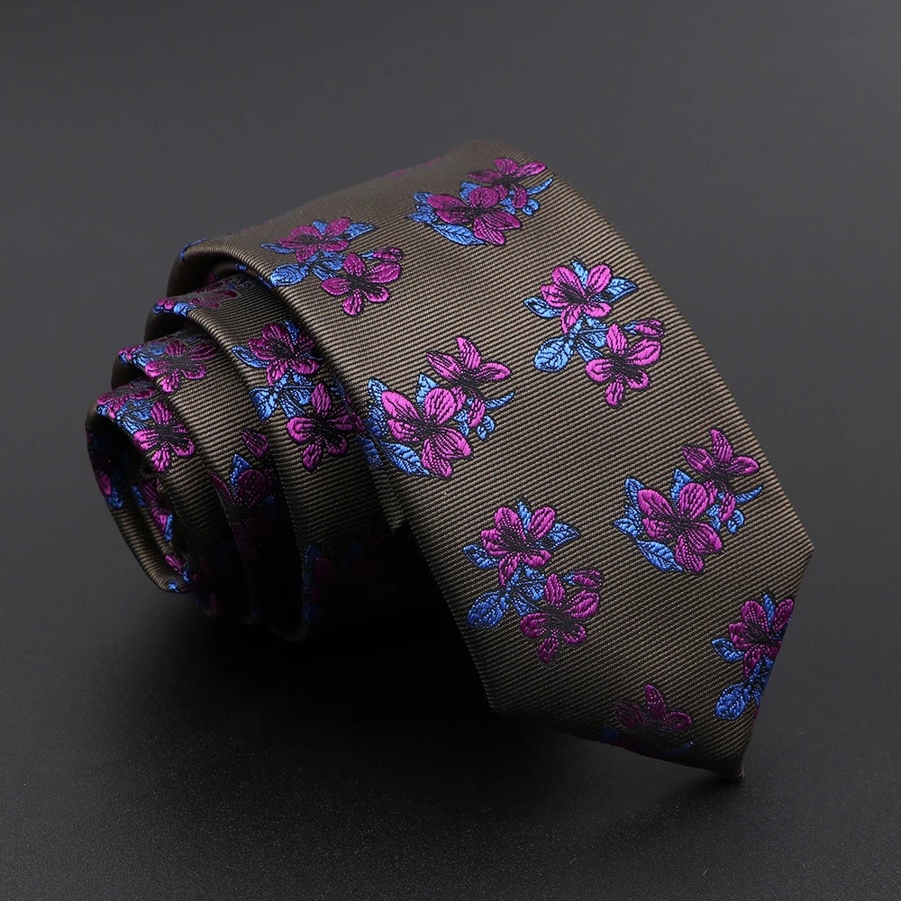 26 Styles Men's Jacquard Novelty Ties Skinny Floral Paisley Striped Necktie Business Narrow Suit Shirt Daily Wear Accessories