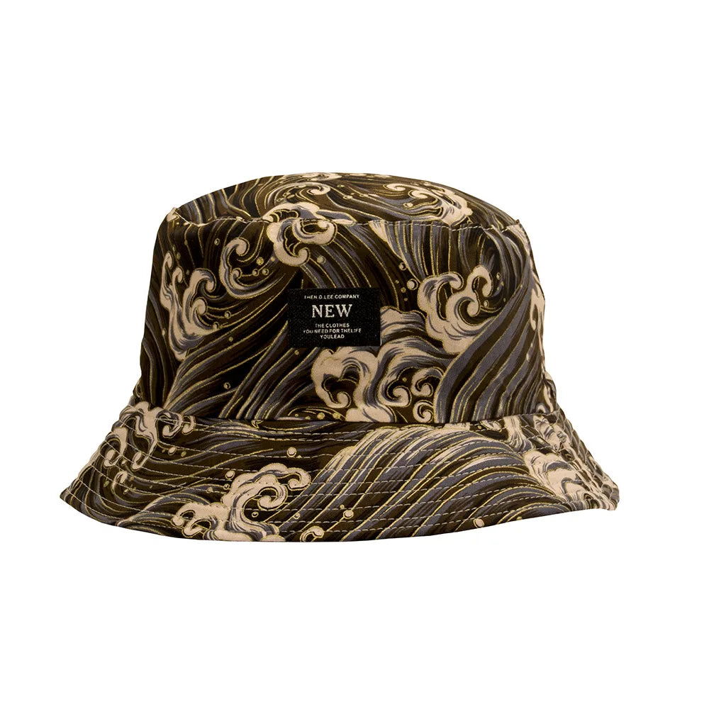 Wave Double-sided Bucket Hat Sun Protection Foldable Breathable Fisherman Hat For Women Men Summer Hiking Beach Panama Bob Caps