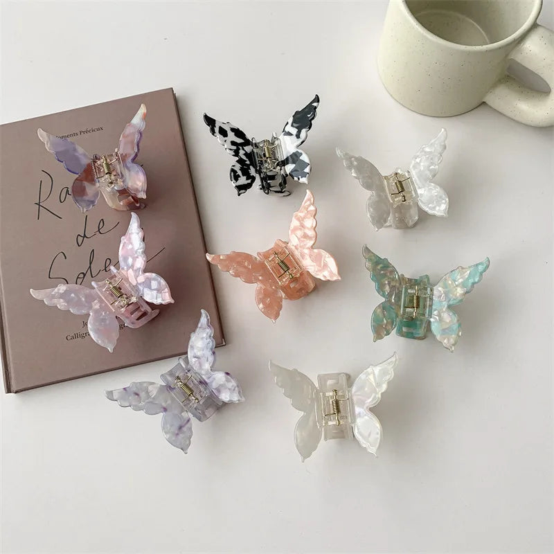 1PC French Butterfly Clip Mermaid Hair Clip Acetic Acid Hair Clip Retro Back of Head Hair Accessories Hairpin.