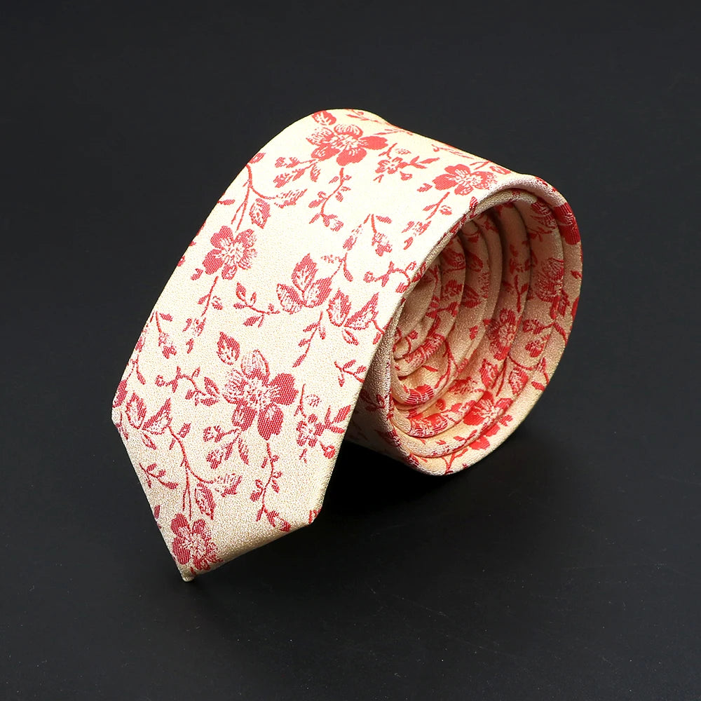 26 Styles Men's Jacquard Novelty Ties Skinny Floral Paisley Striped Necktie Business Narrow Suit Shirt Daily Wear Accessories