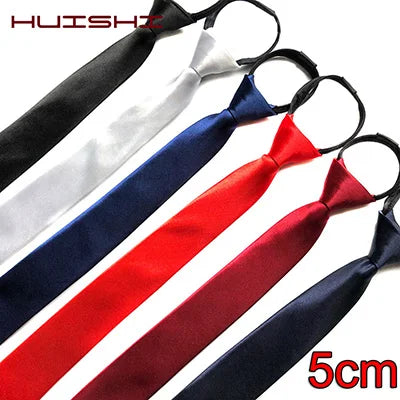 Zipper Tie Men Bridegroom Wedding Necktie Lazy Pre-tied Ties Striped 8cm Hot Sell Style Zipper Necktie For Men Women Wholesale