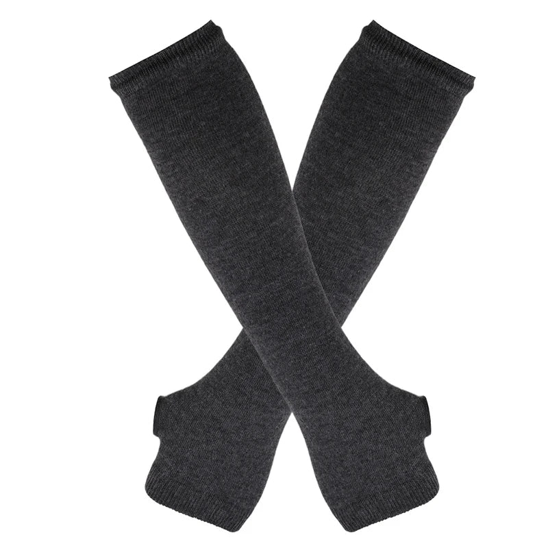 Neue lange Armstulpen, klassisch, rosa, schwarz und weiß gestreift, fingerlose Ellenbogenhandschuhe, wärmer, gestricktes Armband