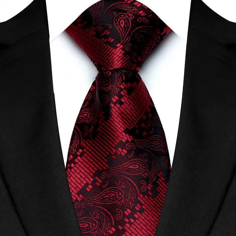 Cravate classique en cachemire pour homme, motif floral de luxe, motif à pois, 8 cm, jacquard, pour homme, pour affaires, mariage, fête, accessoire de tous les jours